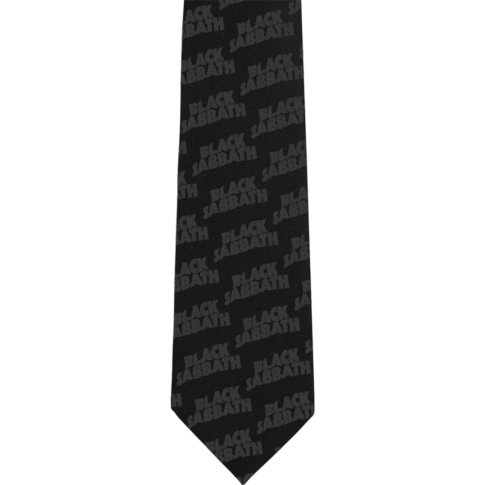 Black Tonal Logo Tie